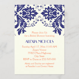 Skakmarblått, korall bröllop möhippa inbjudningar