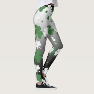 Skakor, Grönt och vit på Gradated Fält Leggings