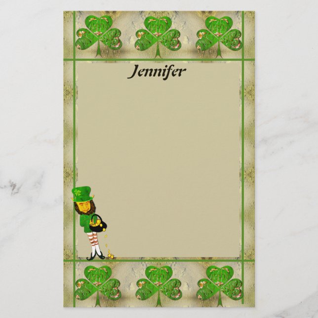 Skakor och Leprechaunsar Brevpapper (Framsida)