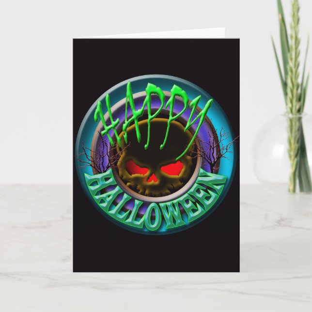 Skakskalle happy halloween kort (Framsida)