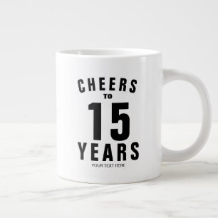 Skål 15-årsjubileum anpassad kaffemugg present jumbo mugg