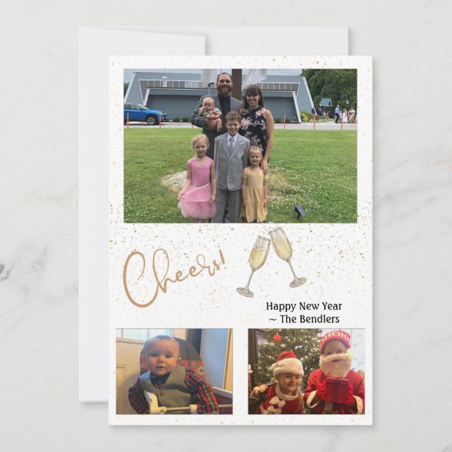 Skål! 3 Nytt fotokort Inbjudningar (Framsida)