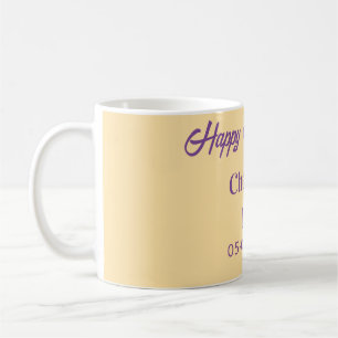 Skål 40 lycklig årsdag lila orange pastell n kaffemugg