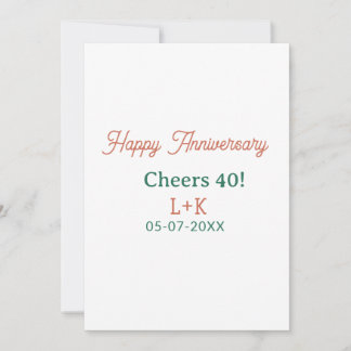 Skål 40 lycklig årsdag orange grön namn datum inbjudningar