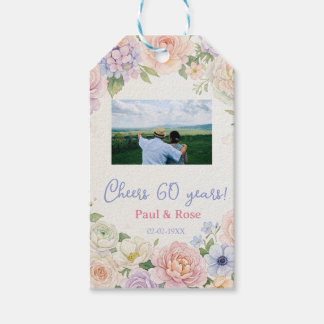 skål 60 år lila rosa pastell blommande foto na presentetikett