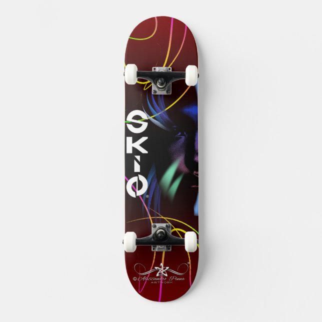 Skal 6/6 mini skateboard bräda 18,5 cm (Framsida)