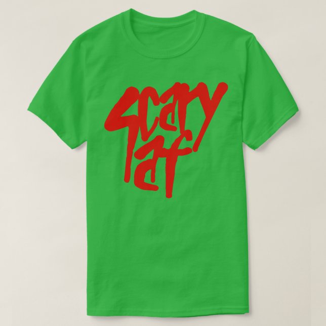 Skal AF-röd text T Shirt (Design framsida)