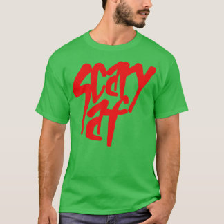 Skal AF-röd text T Shirt