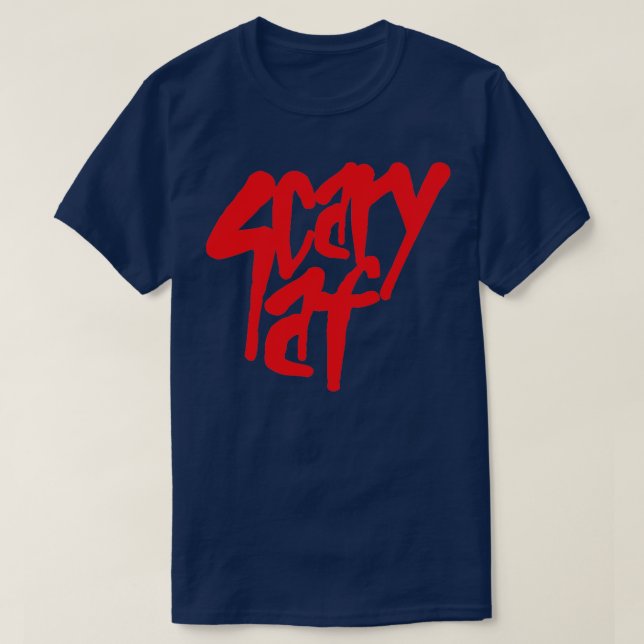 Skal AF-röd text T Shirt (Design framsida)