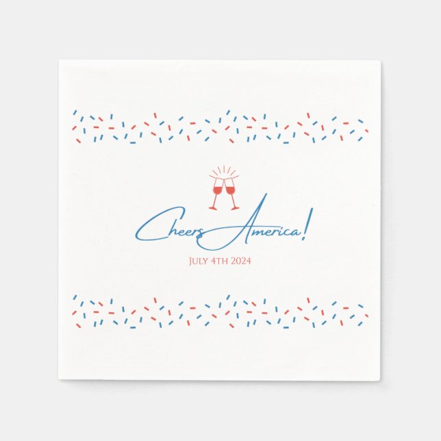Skål Amerika! - Julens fjärde cocktail Napkins Pappersservett (Framsidan)