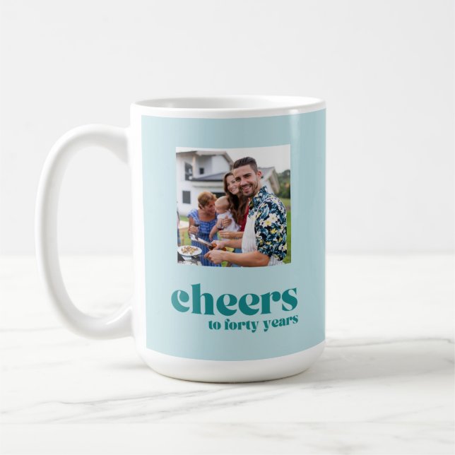 Skål, anpassningsbar, grönt 40-årsdag kaffemugg (Vänster)