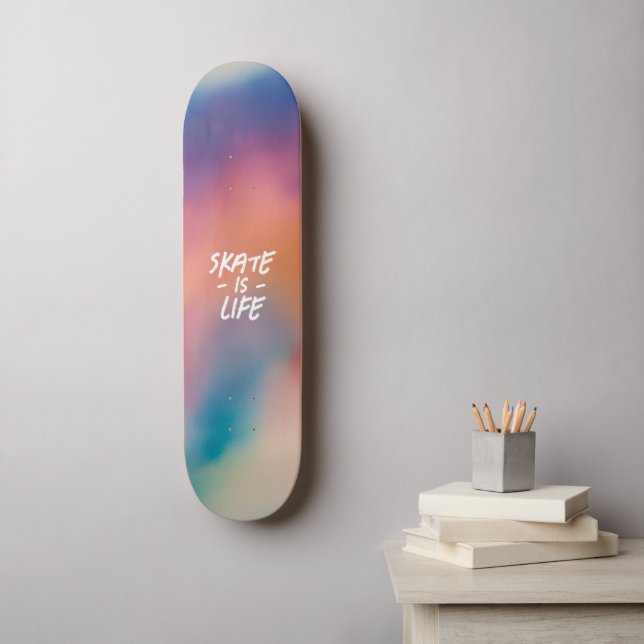 Skal är Life Watercolor Glow Skateboard (Väggkonst)