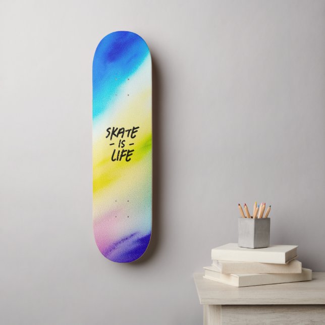 Skal är Life Watercolor Vår Skateboard (Väggkonst)