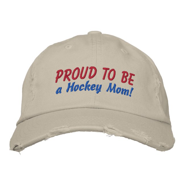 Skål att vara en Hockey Mamma! Anpassa mig! Broderad Keps (Framsida)