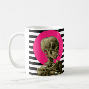Skal av en Skeleton med brinnande Cigarette Collag Kaffemugg