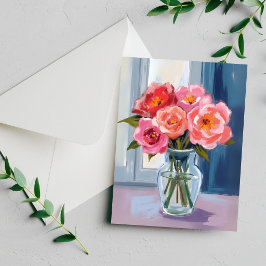 Skål av glas med bukett av rosa rosor romantisk bl