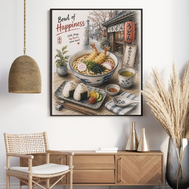 Skål av Lycka Japansk Tempura Udon Poster (Skapare uppladdad)