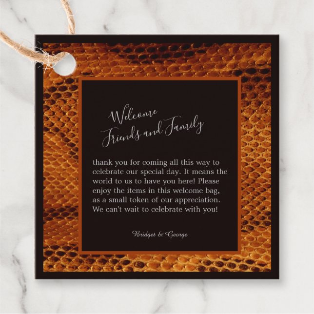 Skal av lyxnos i vild bröllop gåvor etiketter (Framsida)