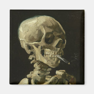 Skal av Skeleton med brännande cigarett Magnet