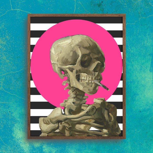 Skal av Skeleton med brännande cigarett Poster (Skapare uppladdad)