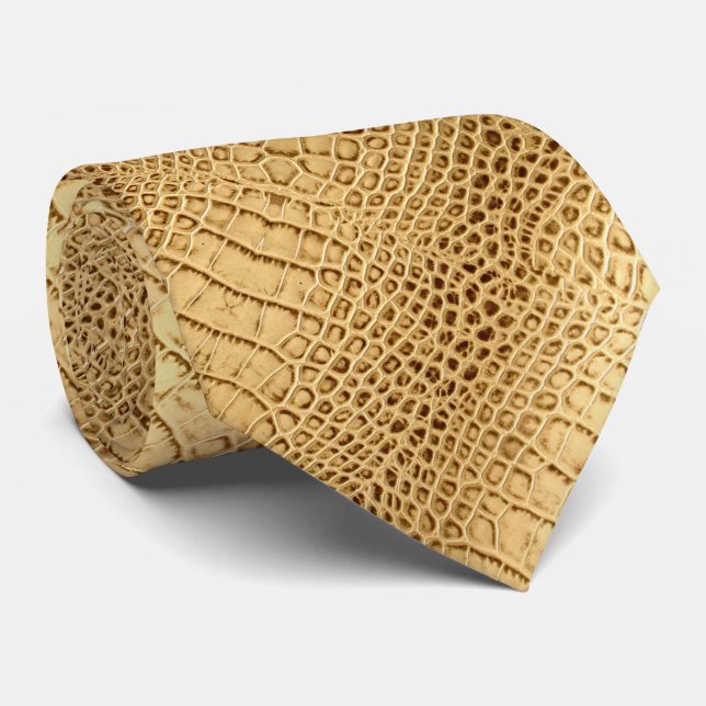 Skal av vild alligator, läderkrokodil slips (Rullad)