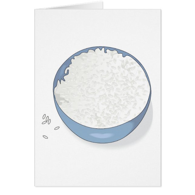 skål av vit ris hälsningskort (Framsidan)