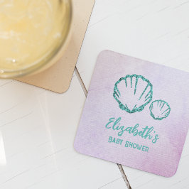 Skal Baby Shower Underlägg Papper Kvadrat