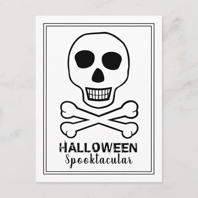 Skal & ben, inbjudan till Halloween fest (Framsida)