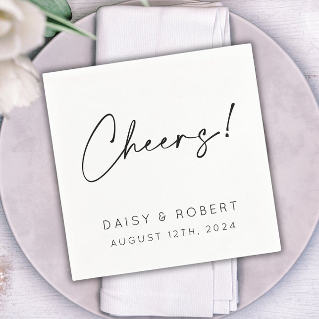 Skål! Bröllopreception Cocktail Pappersservett (Cheers napkin for wedding)