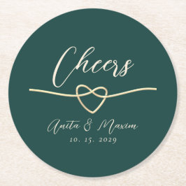 Skål Bröllopsrund Dryckesunderlägg Underlägg Papper Rund