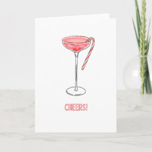 Skål! Candy cane Cocktail-kort Kort