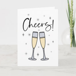 Skål! Champagne Toast Bröllop eller Förlovning Kort