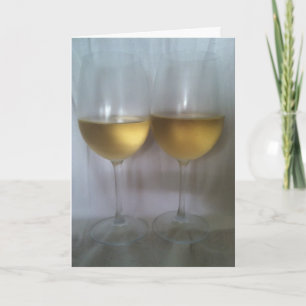 Skål! Chardonnay för två hälsningskort Kort