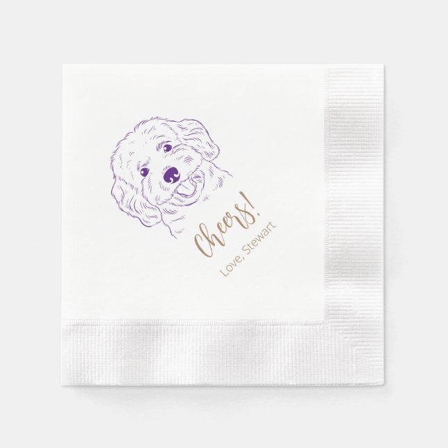 Skål! Cockapoo Bröllop Napkins Pappersservett (Framsidan)
