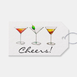 Skål! Cosmo Martini Manhattan Cocktail Glass Märkr Presentetikett
