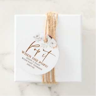 Skål det när Shen Pops Terracotta Boho Baby Shower Gåvor Etiketter
