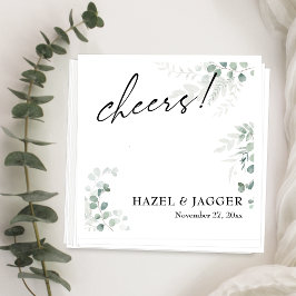 Skål! Elegant Grönska + Bröllyps Typografi Pappersservett