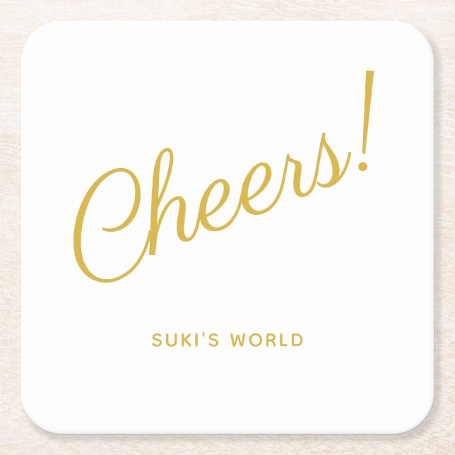 Skål! Elegant Guld Underlägg Papper Kvadrat (Framsidan)