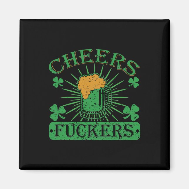 Skål Ers Rolig St. Patricks Day Irländsk Drickande Magnet (Framsidan)