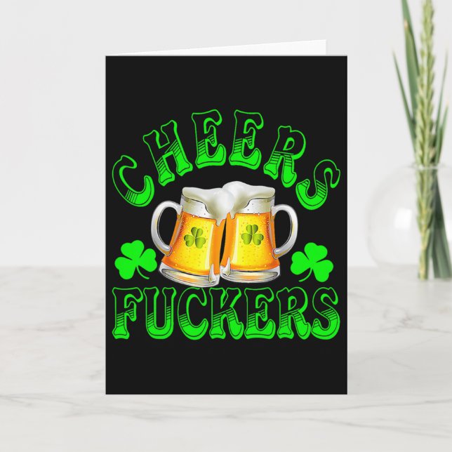 Skål Ers Roligt St Patricks Dag Irländsk Drickande Kort (Framsida)