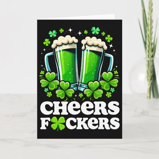 Skål Ers St Patrick's Day Roliga Män Öl Drickande Kort (Framsida)
