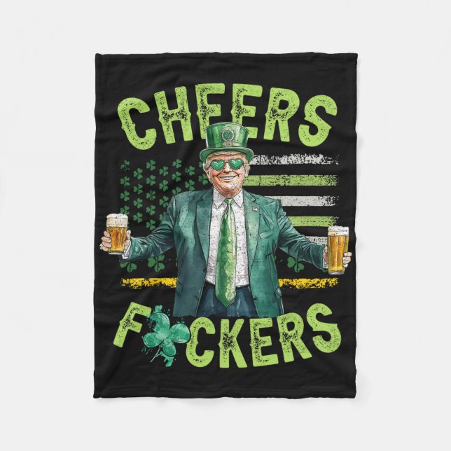 Skål Ers St Patricks Day Roligt Öl Drickande Sant Fleecefilt (Framsidan)