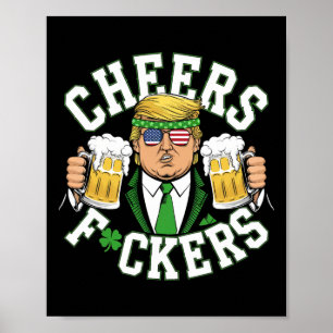 Skål Ers St Patricks Day Roligt Öl Drickande Sant Poster