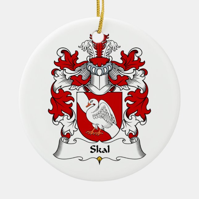 Skal familjvapensköld julgransprydnad keramik (Framsidan)