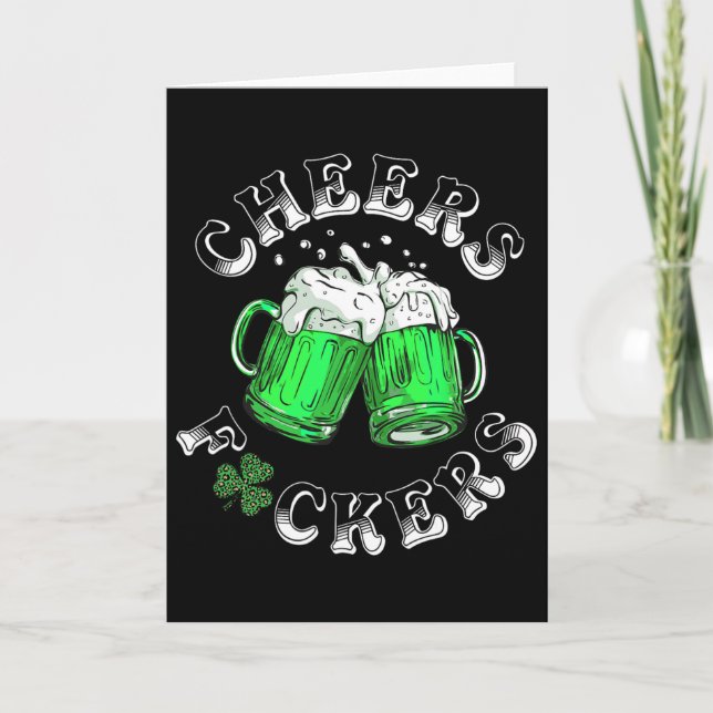 Skål Fckers St Patricks Day Roligt Dricka Öl  Kort (Framsida)