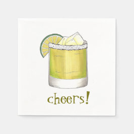 Skål! Firande Margarita Cocktail Party Drink Pappersservett