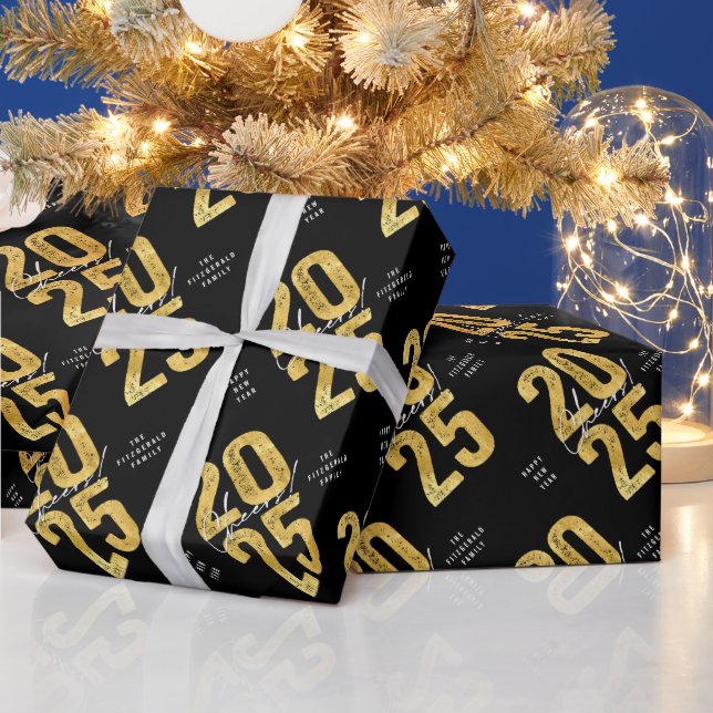 Skål för 2025 Guld typografi - nytt år Presentpapper (Helgdagar)