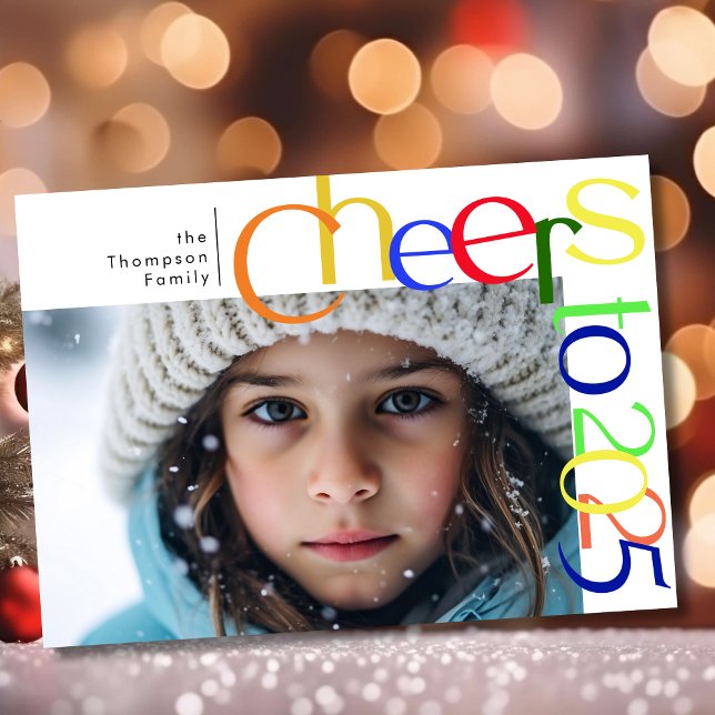 Skål för 2025 lekfullt foto julkort (Skapare uppladdad)