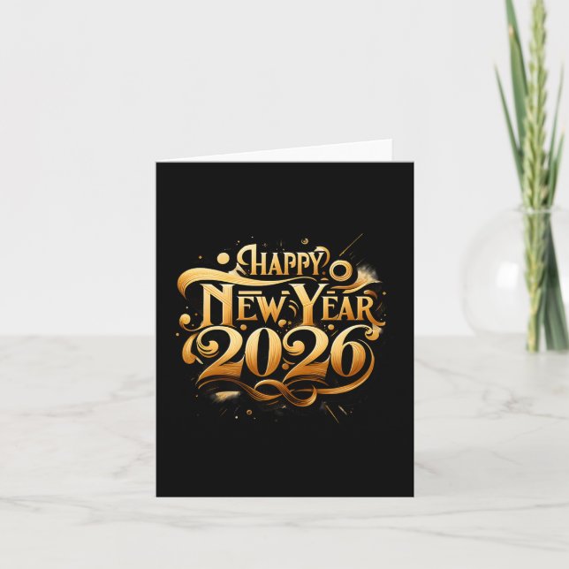 Skål för 2026 Glad Nyårsfest Premium  Kort (Framsida)