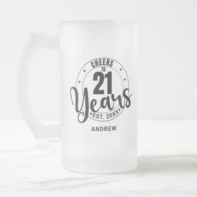 SKÅL FÖR 21 ÅR FROSTAT ÖLGLAS (Vänster)